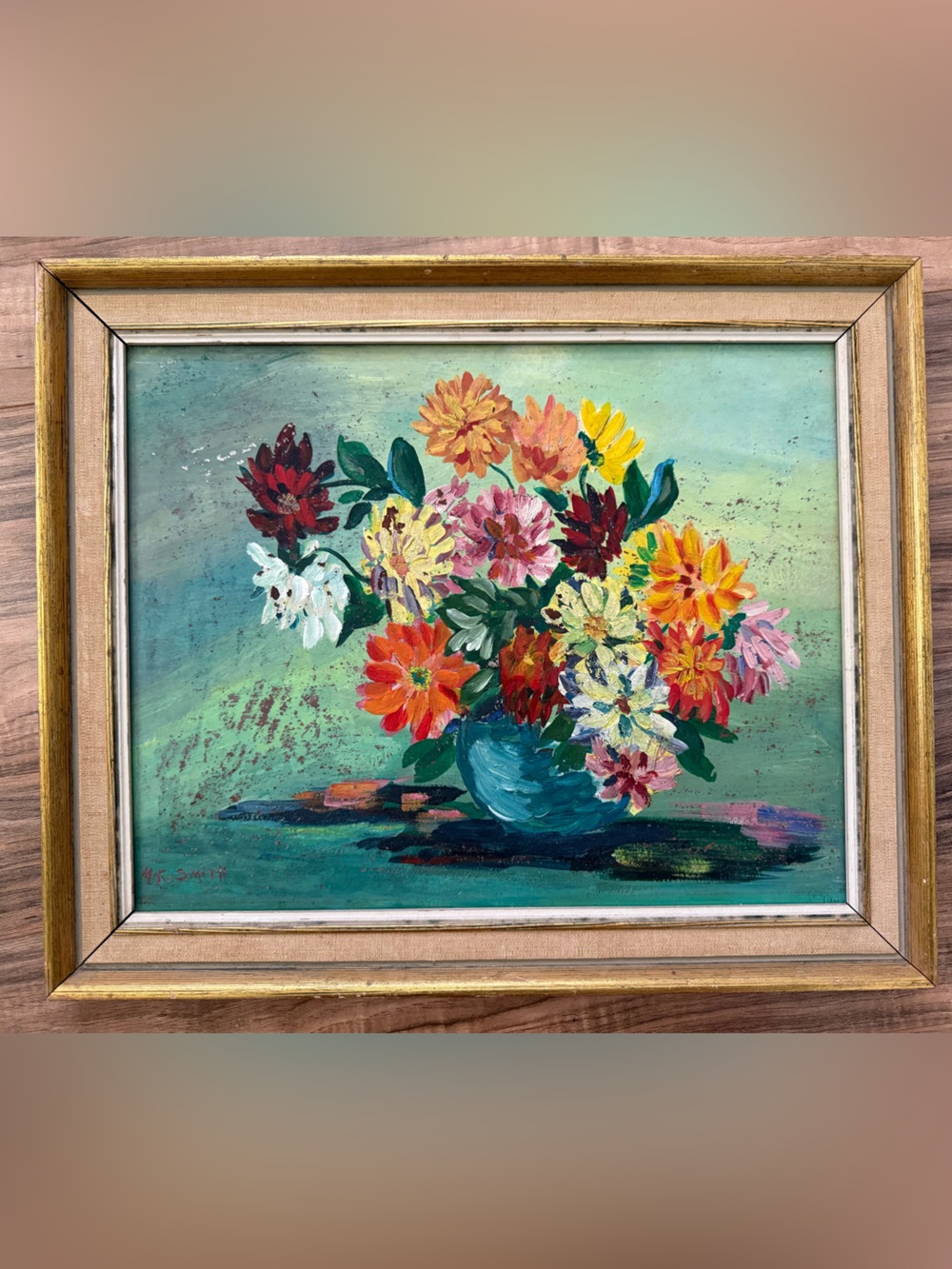 Vintage Floral Bouquet Oil Painting - Multicolor Home Art